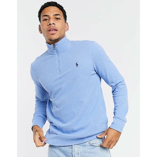 Polo Ralph Lauren Cotton Mesh Half Zip Pullover Blue Size Xxl 2xl